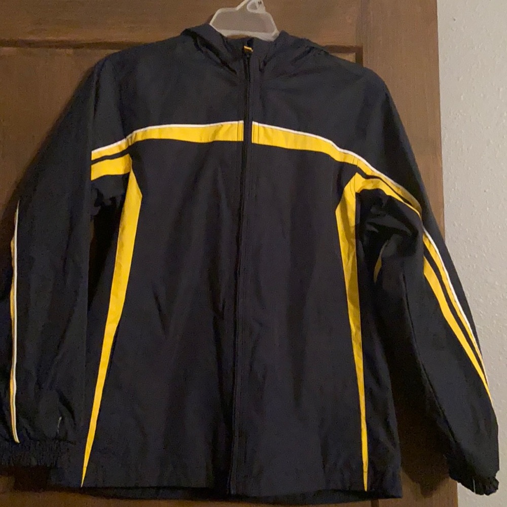 London Fog boys size large 11/14 jacket. NWT. Navy blue w/ yellow